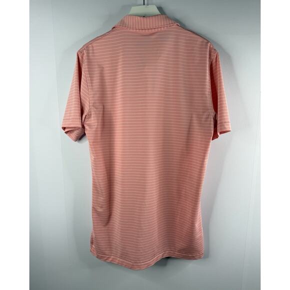 Peter Millar Summer Comfort Men's Polo Shirt Sz S Pink Pin Stripe Golf Preppy - Picture 3 of 12